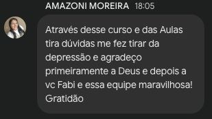 Mensagem real de aluna do Método Progressiva Maravilhosa