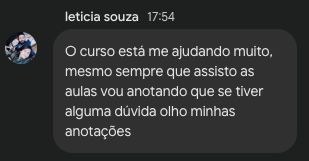 Mensagem real de aluna do Método Progressiva Maravilhosa
